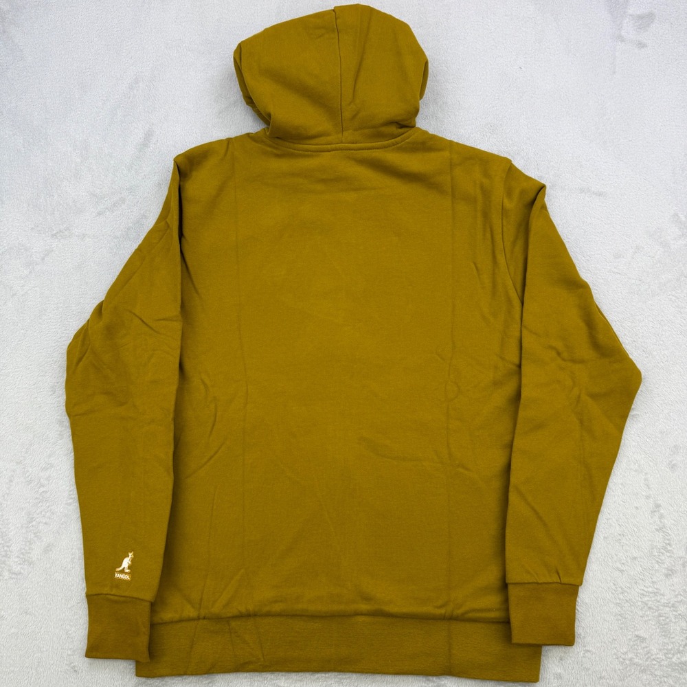 Kangol Hoodie Mens XL Mustard Yellow Embroidered Kangaroo Logo Streetwear‎ - Picture 10 of 10